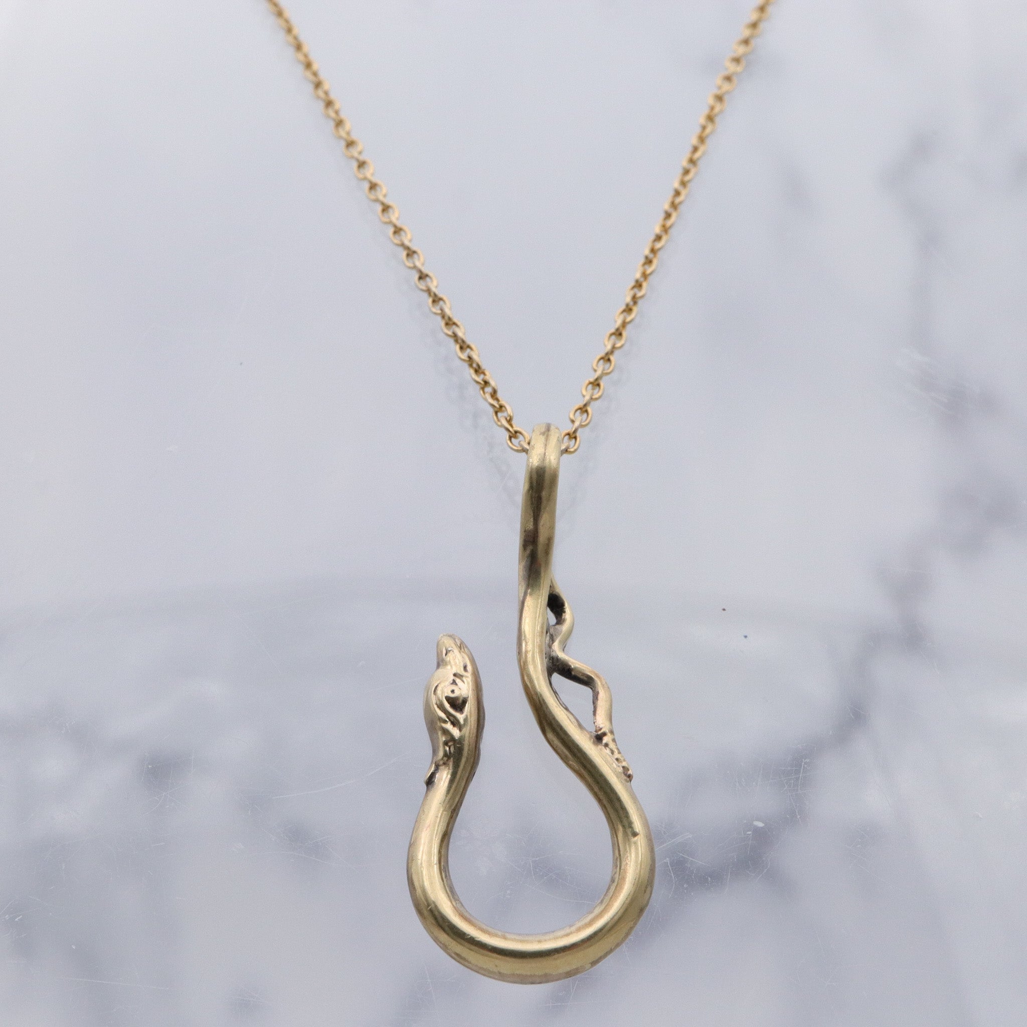 Antique Victorian gold filled serpent hook pendant